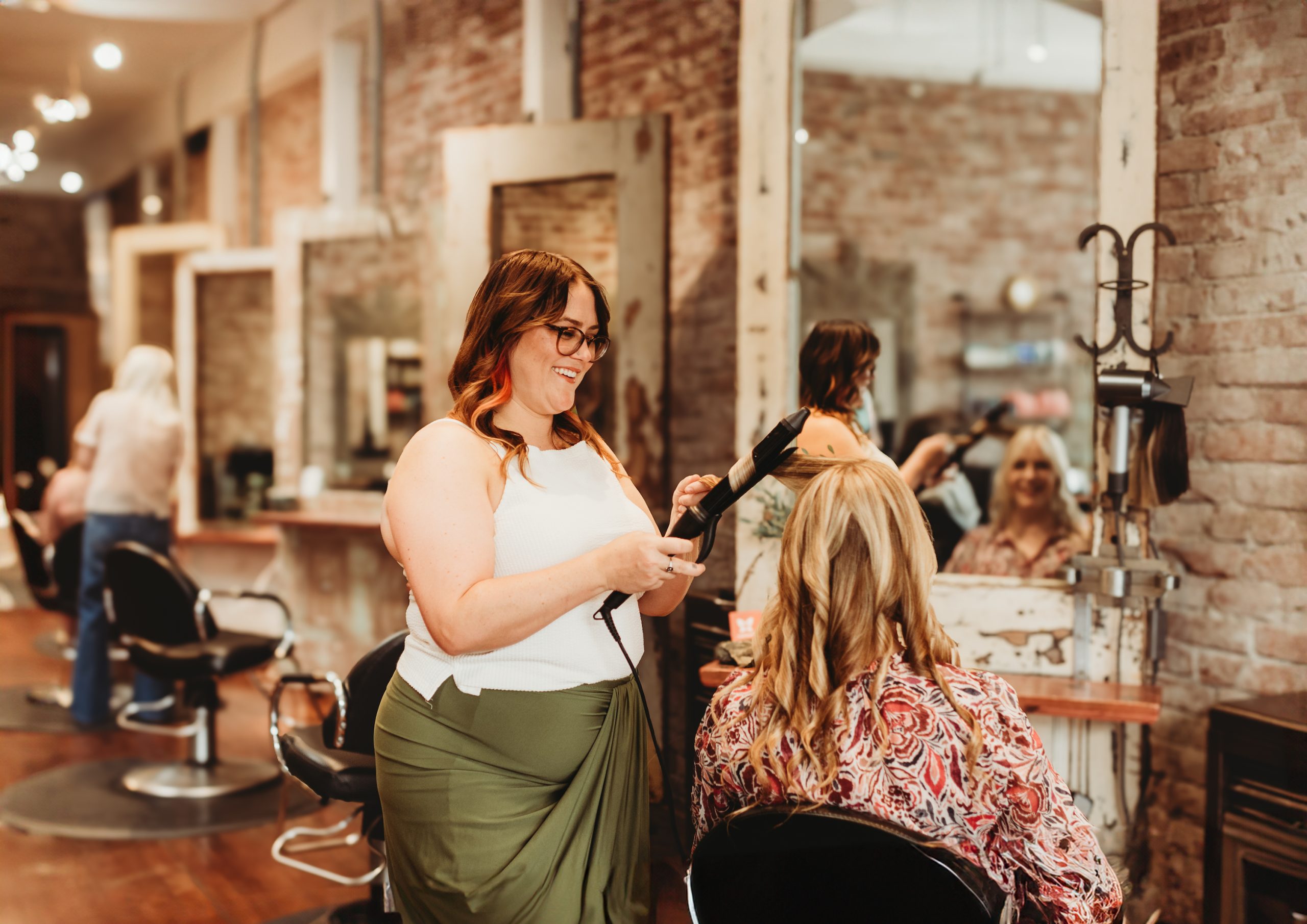 Stylist behind the chair at Nimbus Salon in Los Gatos