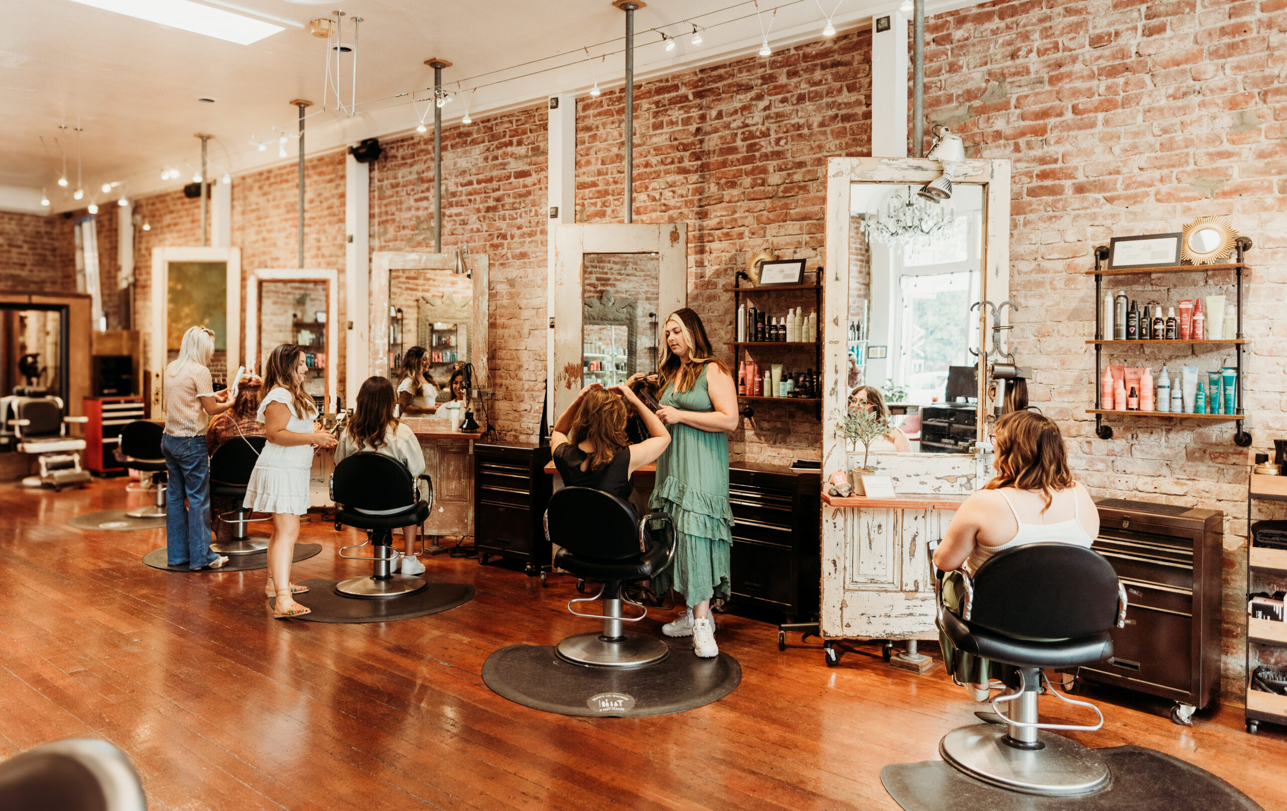 The Nimbus Salon stylist team at work in our Los Gatos hair salon